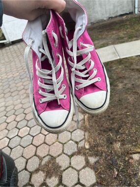 High-Top Canvas Sneakers in Pink